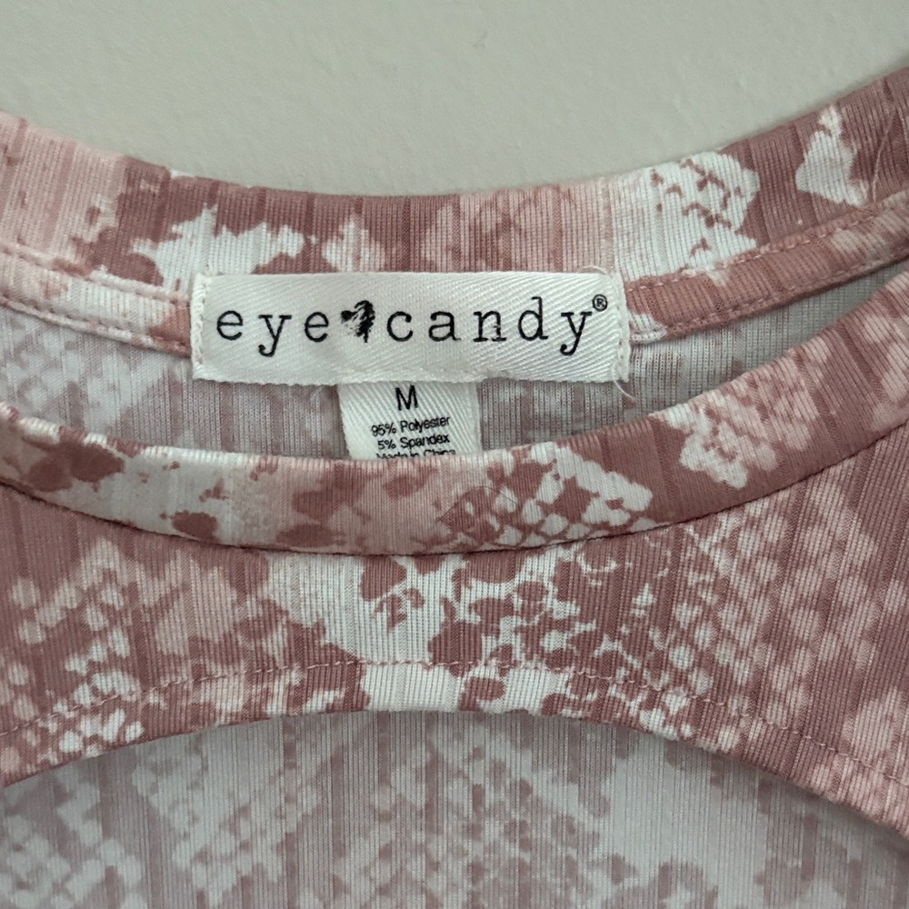 Eye Candy Mauve Snake Print Short Sleeve Top - Picture 2 of 5